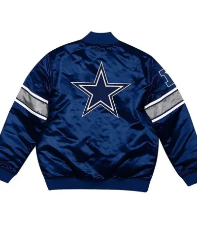 Dallas Cowboys Heavyweight Navy Blue Satin Jacket
