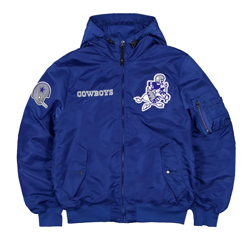 Dallas Cowboys Historic L-2B Hooded Bomber Jacket Dallas Cowboys Historic L-2B Hooded Bomber Jacket