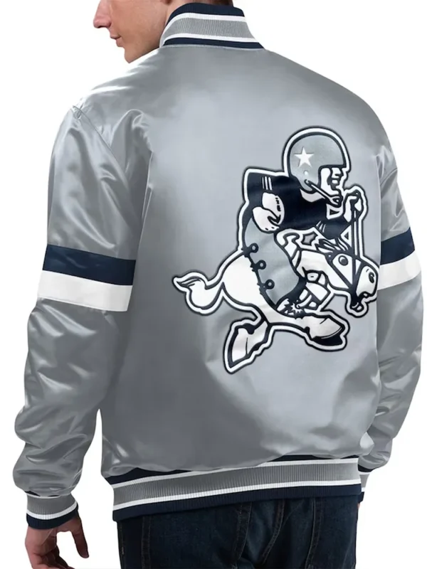 Dallas Cowboys Home Game Silver Satin Jacket