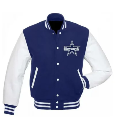 Dallas Cowboys Letterman White-Royal Blue Jacket
