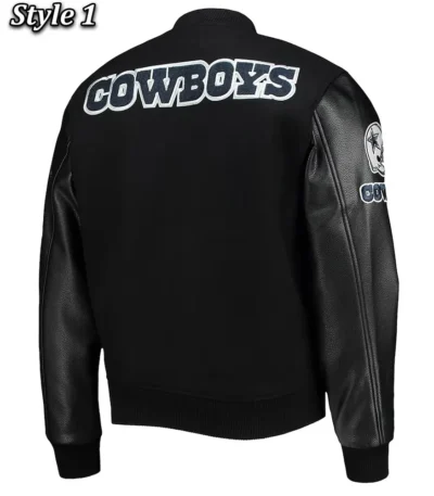 Dallas Cowboys Logo Black Letterman Jacket