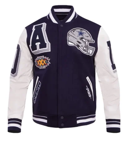 Dallas Cowboys Mashup Rib Varsity Wool-Leather Jacket
