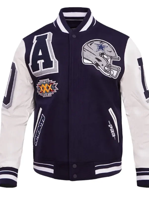 Dallas Cowboys Mashup Rib Varsity Wool-Leather Jacket