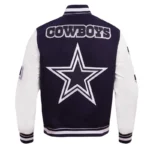Dallas Cowboys Mashup Rib Varsity Wool-Leather Jacket