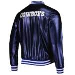 Dallas Cowboys Metallic Navy Leather Jacket