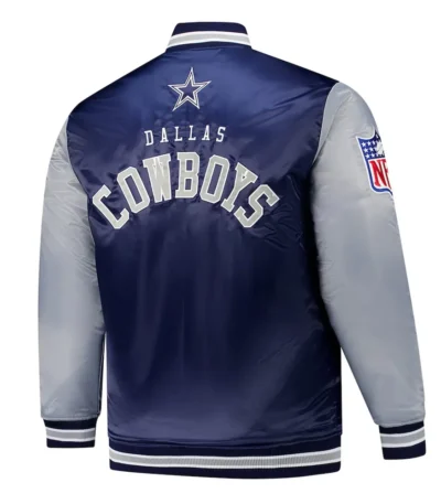 Dallas Cowboys Navy and Gray Team Satin Jacket