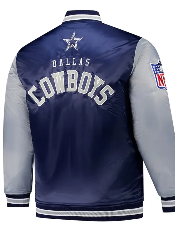 Dallas Cowboys Navy and Gray Team Satin Jacket
