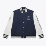 Dallas Cowboys Navy and White Fleece Varsity Jacket