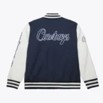 Dallas Cowboys Navy and White Fleece Varsity Jacket