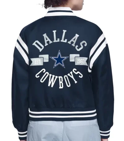 Dallas Cowboys Printed Logo Varsity Satin Jacket