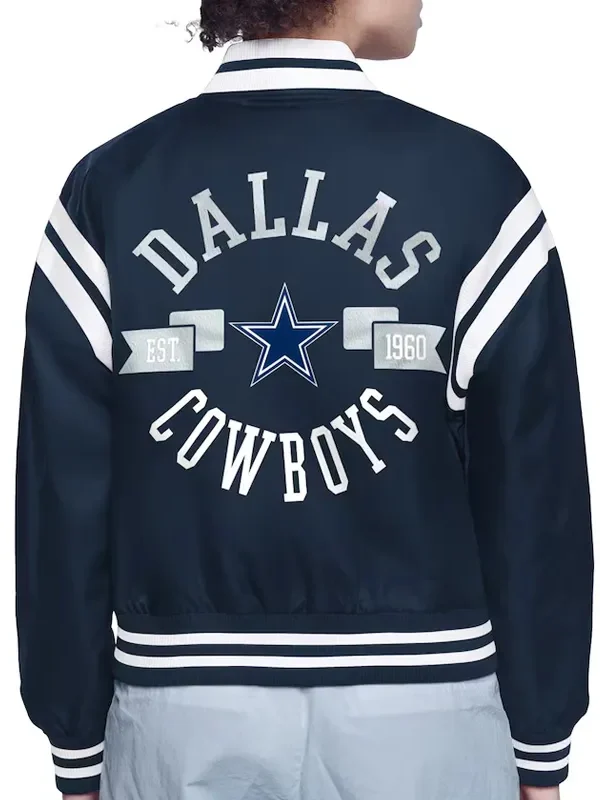 Dallas Cowboys Printed Logo Varsity Satin Jacket