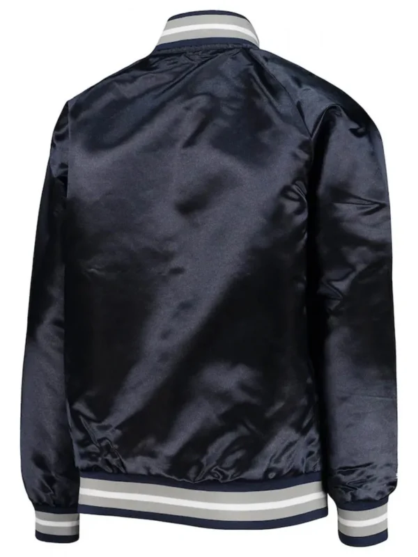 Dallas Cowboys Raglan Full-Snap Navy Blue Satin Jacket