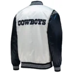 Dallas Cowboys Renegade Throwback White-Navy Satin Jacket