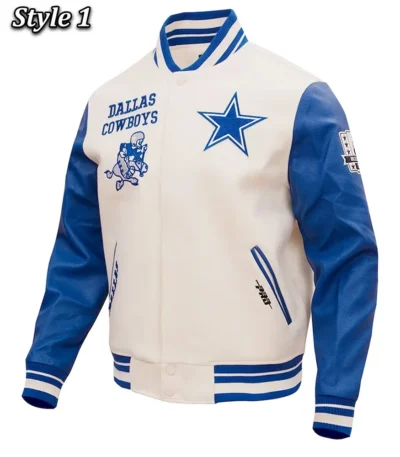 Dallas Cowboys Retro Classic Varsity Cream Jacket
