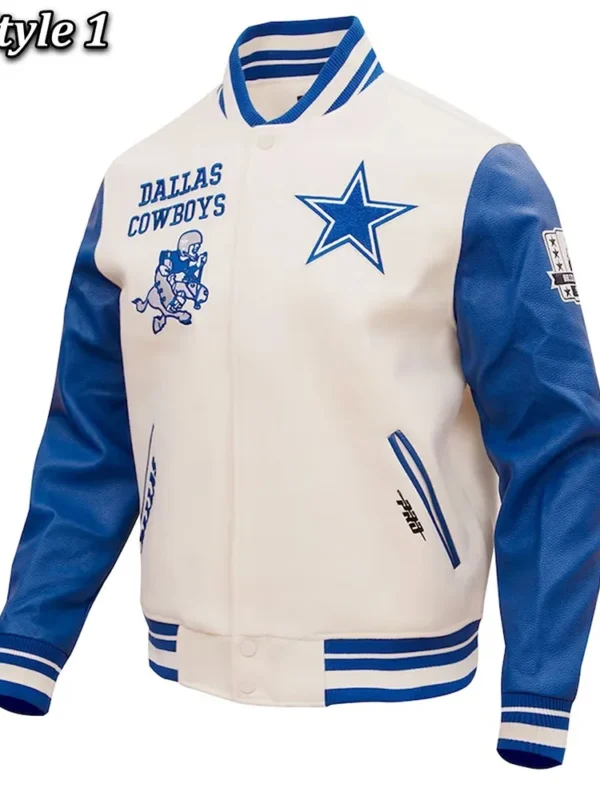 Dallas Cowboys Retro Classic Varsity Cream Jacket