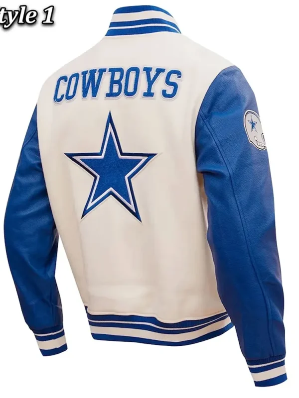 Dallas Cowboys Retro Classic Varsity Cream Jacket