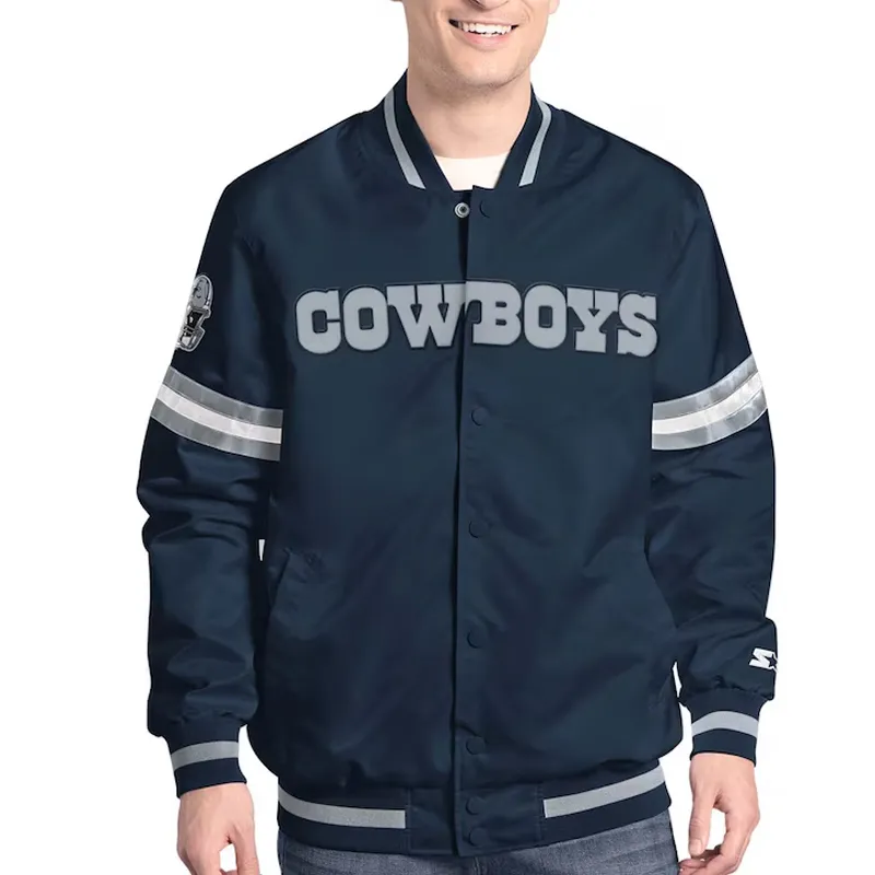 Dallas Cowboys Scout Varsity Satin Jacket Dallas Cowboys Scout Varsity Satin Jacket