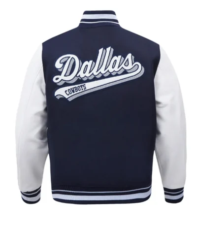 Dallas Cowboys Script Tail Classic Rib Varsity Jacket