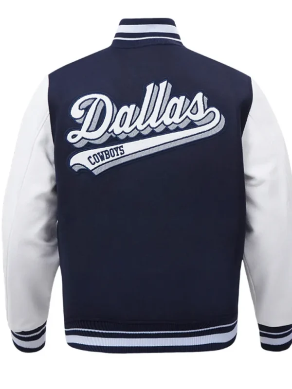 Dallas Cowboys Script Tail Classic Rib Varsity Jacket