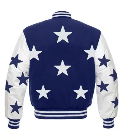Dallas Cowboys Stars Varsity Royal Blue and White Jacket