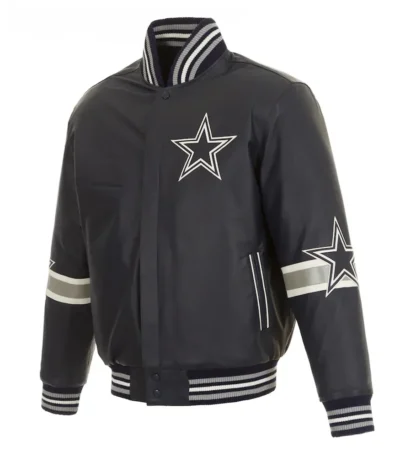 Dallas Cowboys Striped Varsity Leather Jacket
