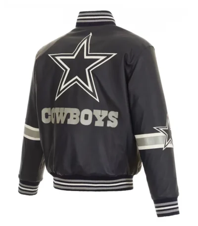 Dallas Cowboys Striped Varsity Leather Jacket