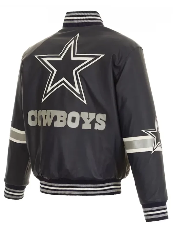 Dallas Cowboys Striped Varsity Leather Jacket