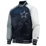 Dallas Cowboys The Reliever Navy-White Varsity Satin Jacket