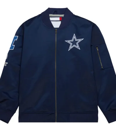 Dallas Cowboys Vintage Logo Navy Lightweight Satin Jacket