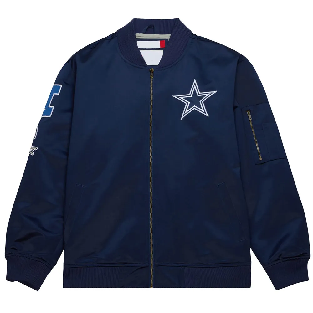 Dallas Cowboys Vintage Logo Navy Lightweight Satin Jacket Dallas Cowboys Vintage Logo Navy Lightweight Satin Jacket
