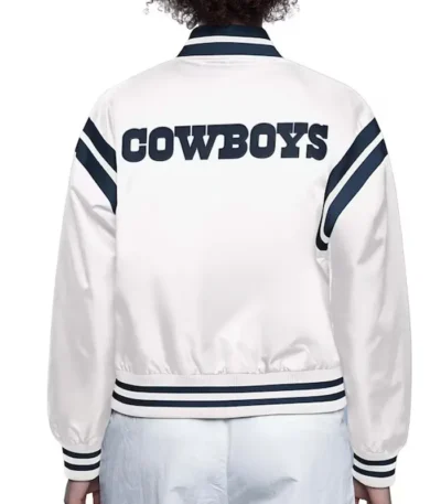 Dallas Cowboys White Full Count Satin Jacket