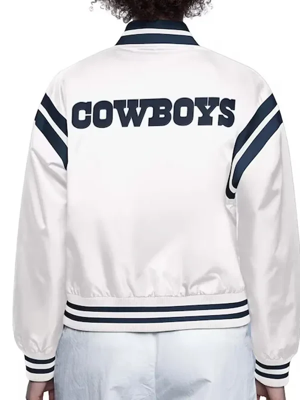 Dallas Cowboys White Full Count Satin Jacket