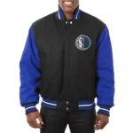 Dallas Mavericks Black and Blue Varsity Jacket