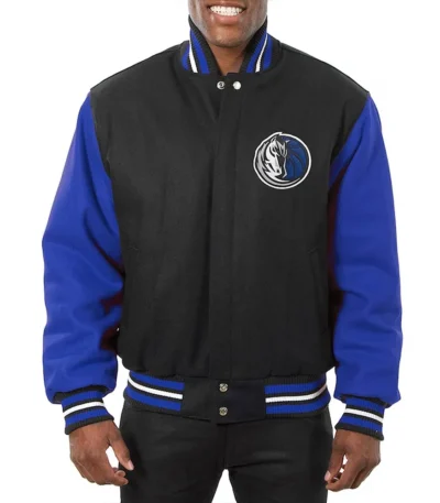 Dallas Mavericks Black and Blue Varsity Jacket