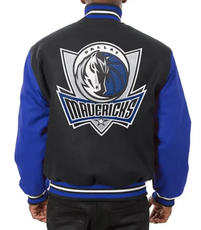 Dallas Mavericks Black and Blue Varsity Jacket