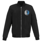 Dallas Mavericks Bomber Black Lightweight Nylon Jacket