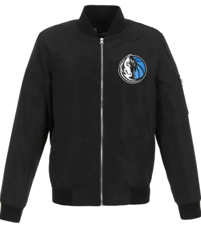 Dallas Mavericks Bomber Black Lightweight Nylon Jacket