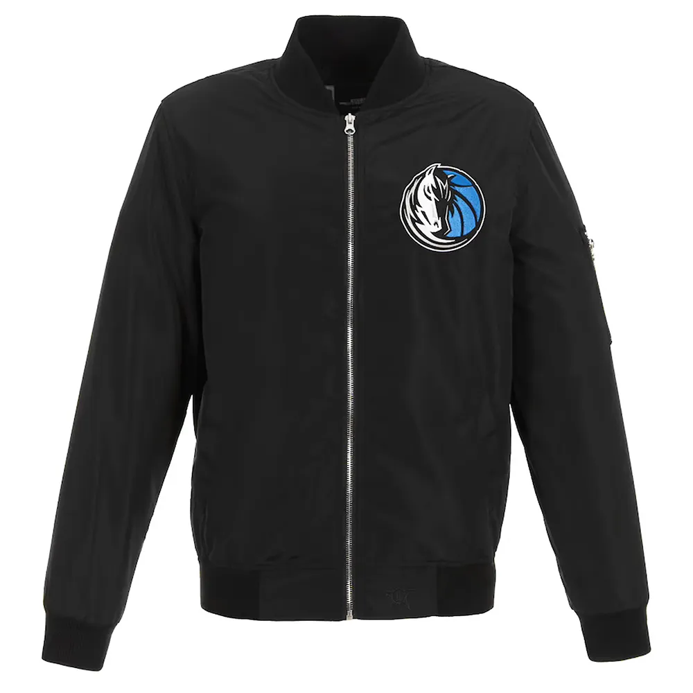 Dallas Mavericks Bomber Black Lightweight Nylon Jacket Dallas Mavericks Bomber Black Lightweight Nylon Jacket