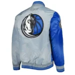 Dallas Mavericks Fast Break Royal and Gray Satin Jacket