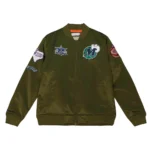 Dallas Mavericks Flight Green Satin Jacket