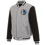 Dallas Mavericks Gray and Black Varsity Wool Jacket