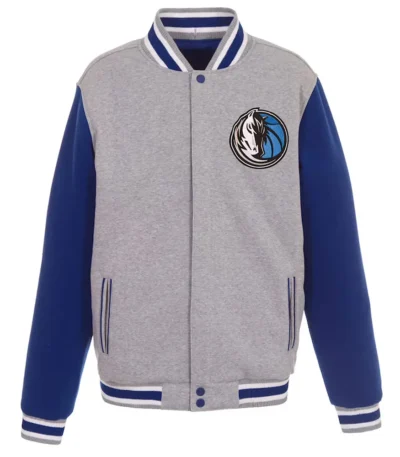 Dallas Mavericks Gray and Royal Varsity Wool Jacket