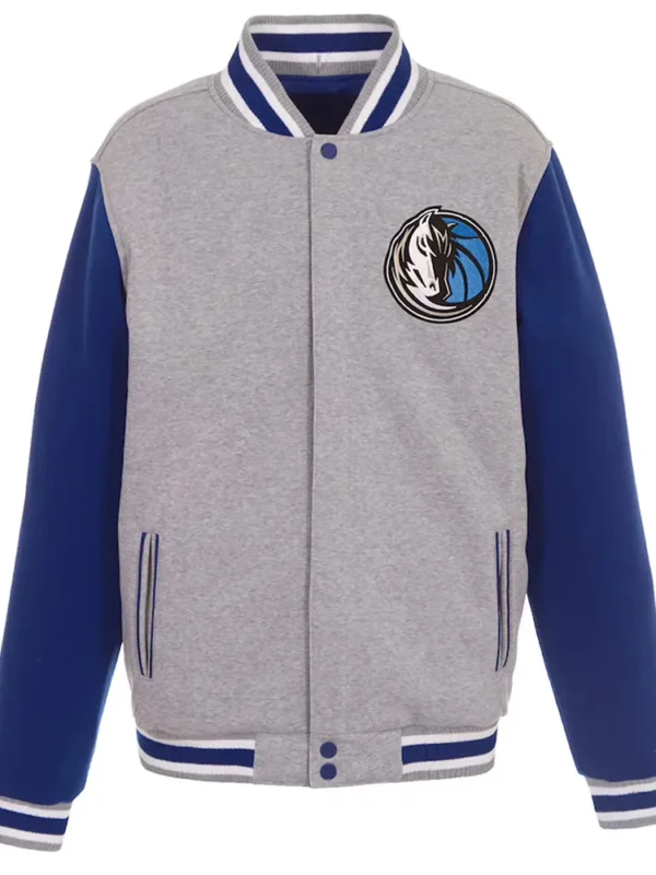 Dallas Mavericks Gray and Royal Varsity Wool Jacket