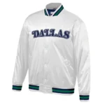 Dallas Mavericks Hardwood Classic White Lightweight Satin Jacket