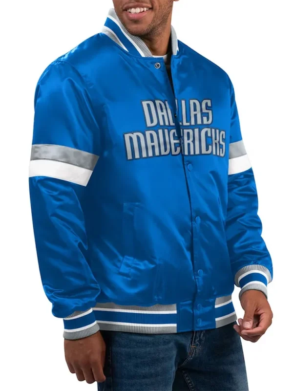 Dallas Mavericks Home Game Blue Satin Jacket