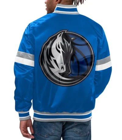 Dallas Mavericks Home Game Blue Satin Jacket