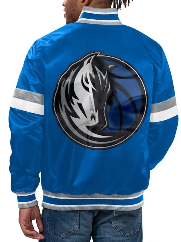 Dallas Mavericks Home Game Blue Satin Jacket