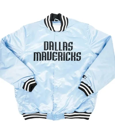 Dallas Mavericks Light Blue Satin Jacket