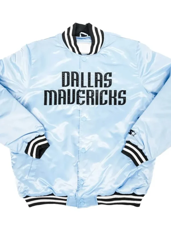 Dallas Mavericks Light Blue Satin Jacket