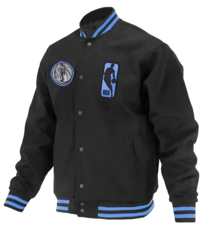 Dallas Mavericks Logoman Shadow Black Varsity Jacket